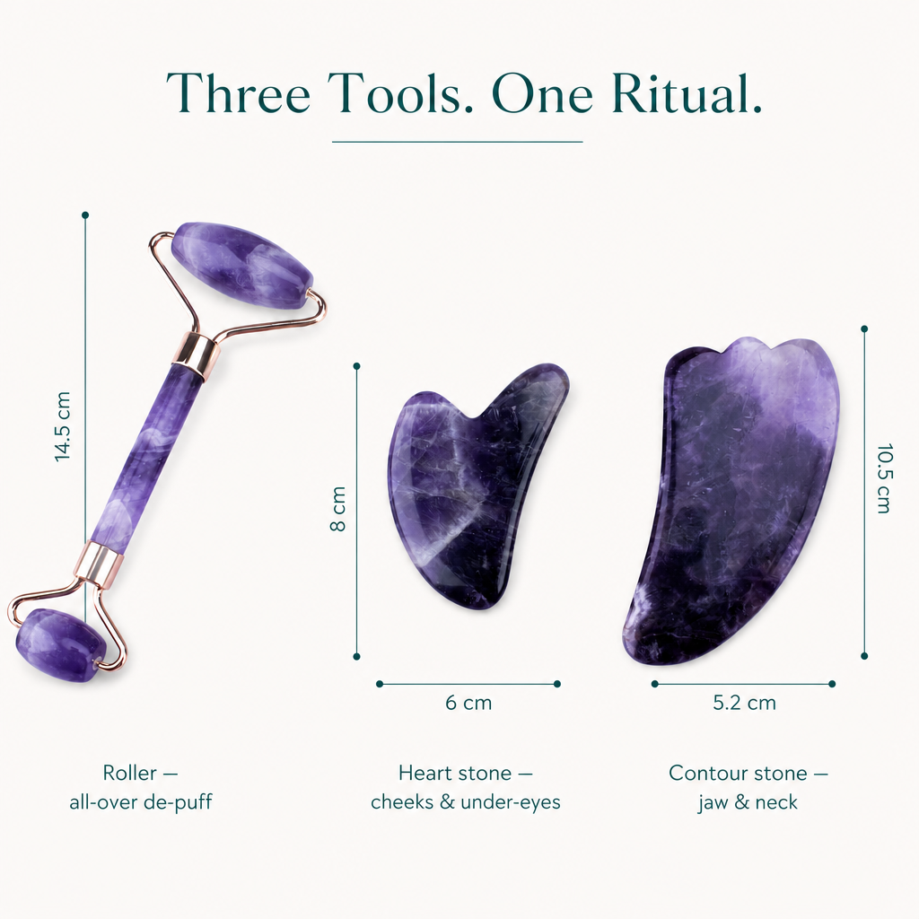 Amethyst Gua Sha + Roller Set